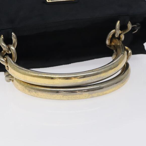 PRADA Hand Bag Nylon Black Gold - Picture 7 of 12